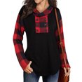 thumbnail image 2 of Splicing Sweatshirt, Pullover Women Top Hooded Polyester Fiber  For Autumn Outfit, 2 of 6