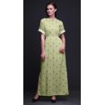 thumbnail image 3 of Bimba Robe Longue Imprimée en Rayonne à Feuilles, Taille Smockée, Fente Latérale, pour Femme - Grande, 3 of 6