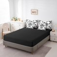 thumbnail image 4 of YST Baroque Damask Bed In A Bag 7 Piece Black White Gothic Boho Floral Full Bedding Set With Sheets Abstract Geometric Flowers Comforter Set European Victorian Reversible Bed Set, 4 of 5