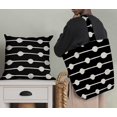 thumbnail image 5 of Soimoi Black Poly Georgette Fabric Dot & Stripe Print Sewing Fabric Yard 52 Inch Wide, 5 of 5