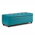 thumbnail image 1 of Pemberly Row 48" Storage Ottoman in Mediterranean Blue Vegan Leather, 1 of 6