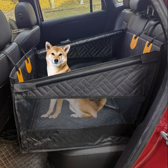 Large Dog Car Seat ,Waterproof Medium Dog Seat Cover for Backseat,(Black-L)