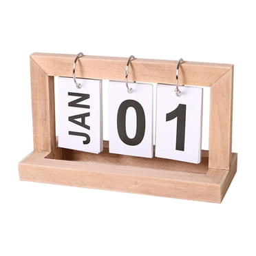 relayinert Photography Decor Calendar Environmentally Friendly Office Gifts Perpetual Calendar Desk Accessories Wood color