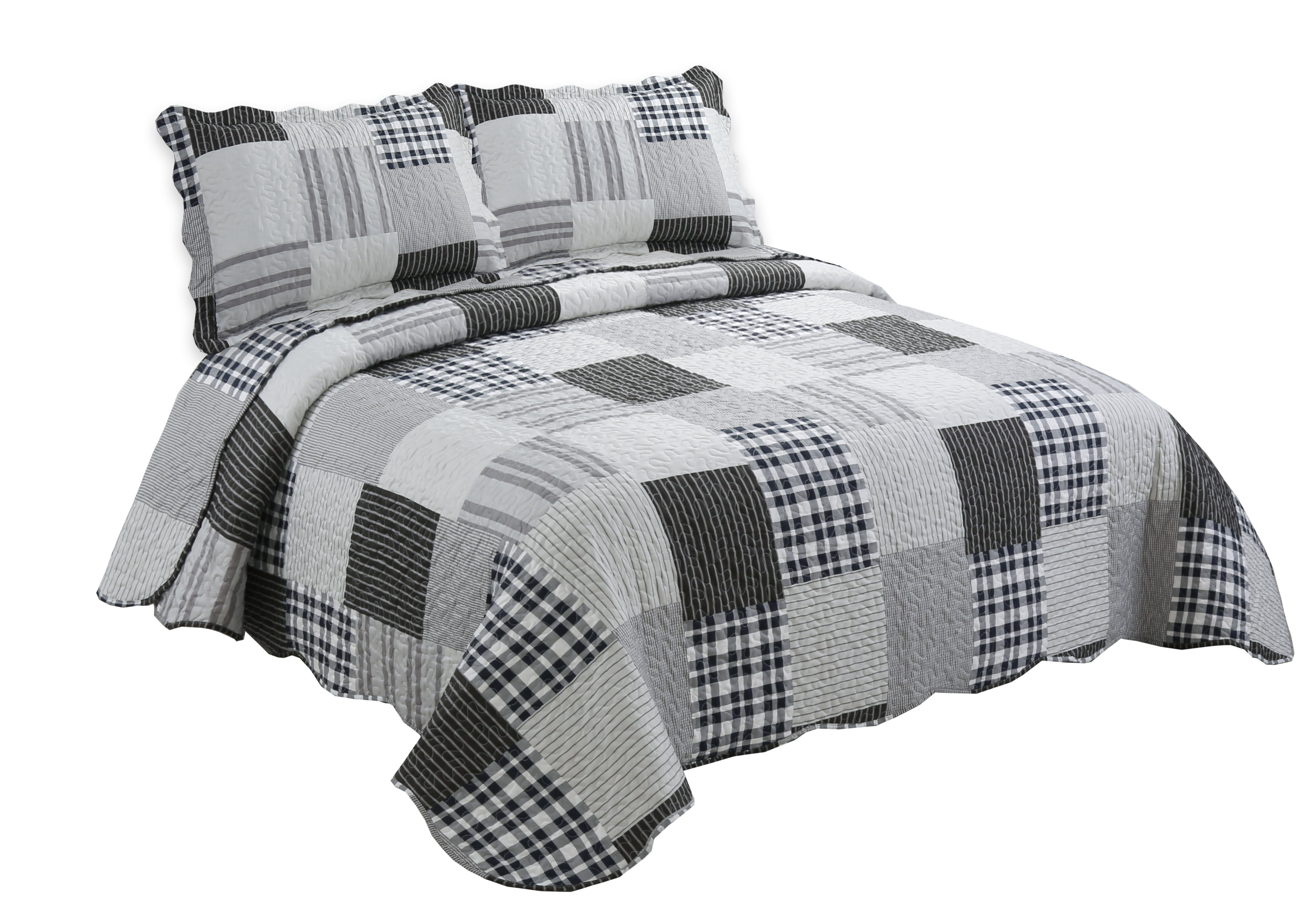 Marina Decoration Rich Printed Stitching Coverlet Bedspread Ultra Soft Summer Bedding Quilt Set with Quilted Sham
