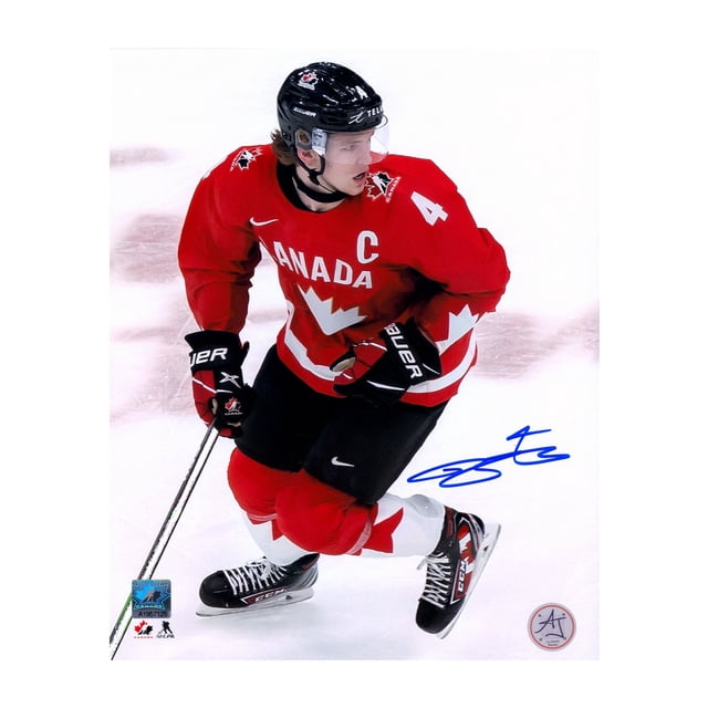Bowen Byram Photo 8x10 de Hockey Junior Équipe Canada Signée