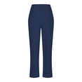 thumbnail image 4 of Birdeem Womens Solid Color Drawstring High Waist Pocket Loose Large Size Cotton Casual Pants, 4 of 6
