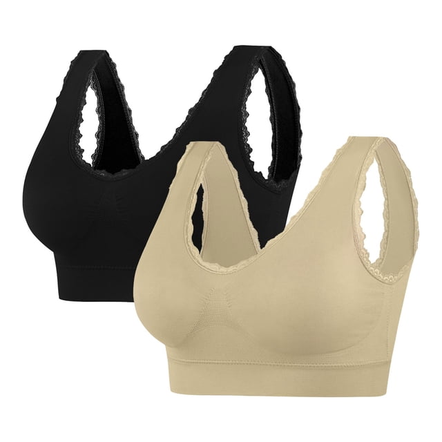 Soki 2pc Sports Bra for Women Padded Seamless Medium Impact Yoga Running Bras