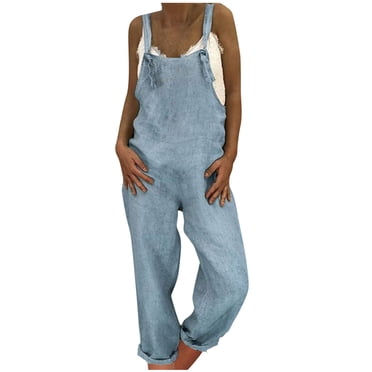 Timegard Womens Plus Size Overalls Fall Casual Baggy Rompers Comfy Solid Color Jumpsuits with Pockets