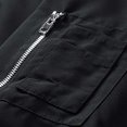 thumbnail image 4 of RXIRUCGD Men's Solid Color Zipper Pocket Thin Jacket Coat, Black, Size: L, 4 of 7
