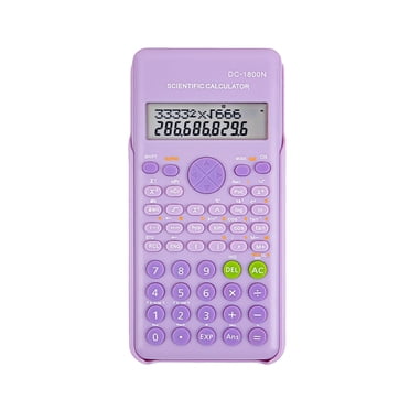 Q-935 Calculatrice Scientifique Violette 240 Fonctions Affichage 2 Lignes 10+2 Chiffres Calculatrice de Maths pour Étudiants Ingénieurs Calculatrice de Bureau avec Couvercle Protecteur