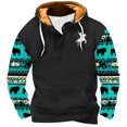 thumbnail image 1 of Penkiiy Chandail à Capuche Mode Hommes Femmes Manches Longues Aztec Impression 3D Chandail m Noir, 1 of 4