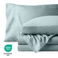 thumbnail image 4 of Bare Home Washed Sheet Set - Premium 1800 Collection - Deep Pocket - 4 Piece - Full, Slate, 4 of 6