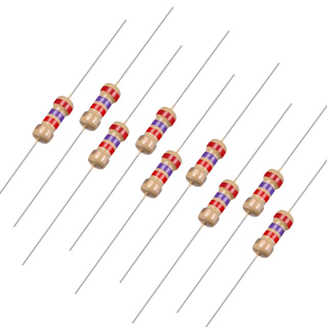 Unique Bargains 1/4 Watt 2.7K Ohm Carbon Film Resistors 5% Tolerances 0.25W 50pcs 4 Color Band