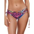 thumbnail image 3 of Ocean Blues Women's Full Coverage Swim Bottoms Sides Drawstring Mid Rise Bikini Bottom Floral Print Bathing Suit Size S, 3 of 9