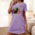 thumbnail image 1 of Mefallenssiah Chemise de Nuit Courte Surdimensionnée pour Femmes Mode Imprimé Poitrine Manches Courtes, 1 of 1