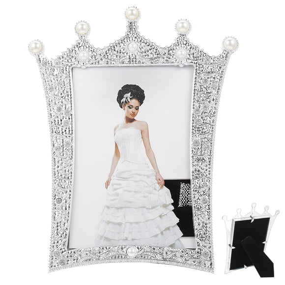 Pearl Picture Photo Frame Crown Design Photo Frame Decor Desktop Photo Frame