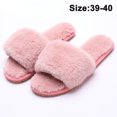 thumbnail image 1 of Women Fuzzy House Slippers Summer Open Toe Furry Slippers Fluffy Memory Foam Slippers for Women, 1 of 9