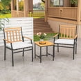 thumbnail image 2 of Costway Ensemble de Mobilier d'Extérieur 3 Pcs avec Table à Café Cadre en Métal Robuste pour Balcon, 2 of 10