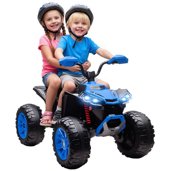 Qaba 24V 2-Seater Ride On Car for Kids with Suspension Wheels, Blue