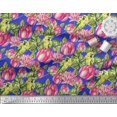 thumbnail image 2 of Soimoi Rayon Fabric Parrot,Leaves & Lotus Floral Decor Fabric Printed Yard 42 Inch Wide, 2 of 3
