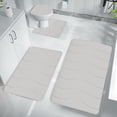 thumbnail image 3 of zanvin Bath Mats, Memory Foam Bath Mat 4 Set Bathroom Rugs for 4 Pcs Toilet Mats Universal Soft Comfortable Water Absorption Non-Slip Thick Machine Washable Easier To Dry Beige, Gifts for Her, 3 of 6