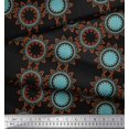 thumbnail image 3 of Soimoi Black Rayon Fabric Sun Mandala Print Fabric by the Yard 42 Inch Wide, 3 of 5