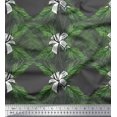 thumbnail image 1 of Soimoi Gray Poly Georgette Fabric Pine & Leaves Print Fabric by Yard 52 Inch Wide, 1 of 3