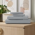 thumbnail image 2 of Color sense Ensemble de Draps 4 Pcs en Percale Mélange de Coton Brossé Gris Pâle Frais et Net, 2 of 4