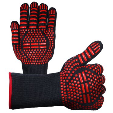 XZNGL Gants de BBQ 1472°F Gants de Gril Résistants à la Chaleur Extrême Qualité Alimentaire Mit pour Four de Cuisine