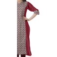 thumbnail image 3 of Moomaya Tunique Droite en Coton pour Femmes, Kurta Imprimée Prête à Porter, Col en V, Tenue d'Été, 3 of 6