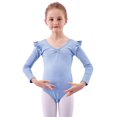 thumbnail image 1 of Robe de Danse à Manches Longues pour Tout-Petites Filles Automne Hiver, Robe d'Entraînement à Volants, Vêtements de Ballet pour Filles, 1 of 3
