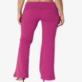 thumbnail image 2 of Pantalon de Yoga Décontracté pour Femmes Grande Taille, Basique, Taille Repliable, Confortable, en Coton Extensible, Coupe Bootcut, 2 of 7