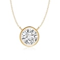 thumbnail image 1 of Angara Collier en Diamant Naturel - Collier Solitaire en Diamant Rond Serti Clos en Or Jaune 14 K pour Femmes, 1 of 10