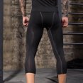 thumbnail image 4 of Men's Compression 3/4 Pants with Pockets,Workout Athletic Stretch Tights Leggings Athletic Base Layer, 4 of 5