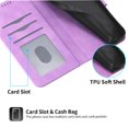 thumbnail image 3 of Wallet Case for Xiaomi Redmi A7 Pro Flip Phone Case with Card Slots, Cash Pocket, Kickstand, Magnetic Closure & Wrist Strap, TPU Soft Shell Cover Purple, 3 of 6