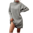 thumbnail image 1 of Femmes Casual Pull Robe de l'Épaule à Manches Longues Sangle en Vrac Pari Midi Robe, 1 of 5