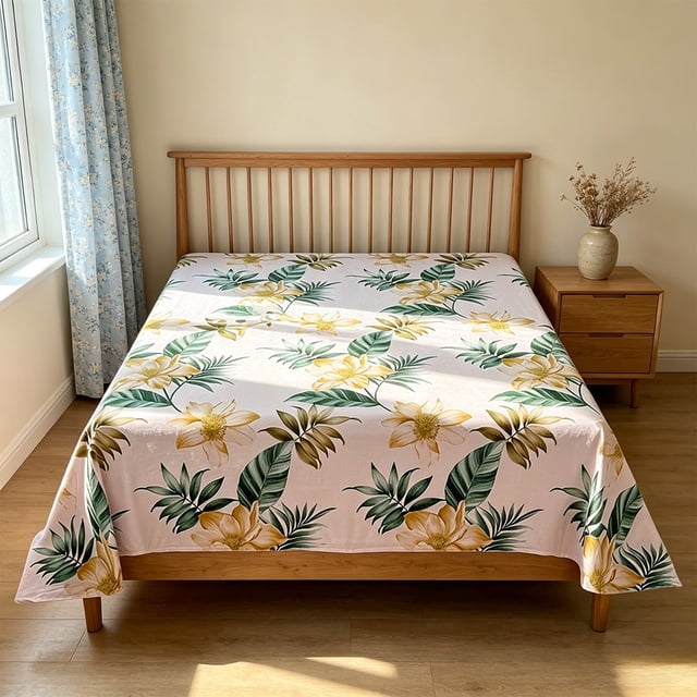 EGNMCR Flat Sheet Comfortable Bed Sheets With Floral Patterns Mattress Protective Cover Easily To Clean And Maintain Double Or Singles Bed Sheets polyester bed sheet