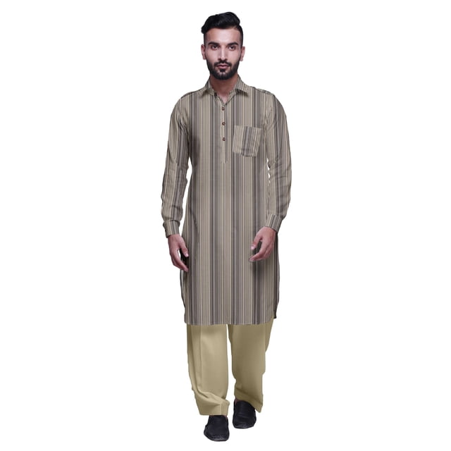Atasi Classic Collar PathaniKurta Pajama For Boys Rayon Front Pocket Shirt