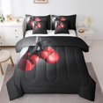 thumbnail image 1 of YST Boxing 7 Pcs Comforter Set King Sports Game Theme Sheet Set Bed In A Bag For Boys Men Adults Competitive Boxing Gloves Pattern Grey Red Down Comforter, 1 of 5
