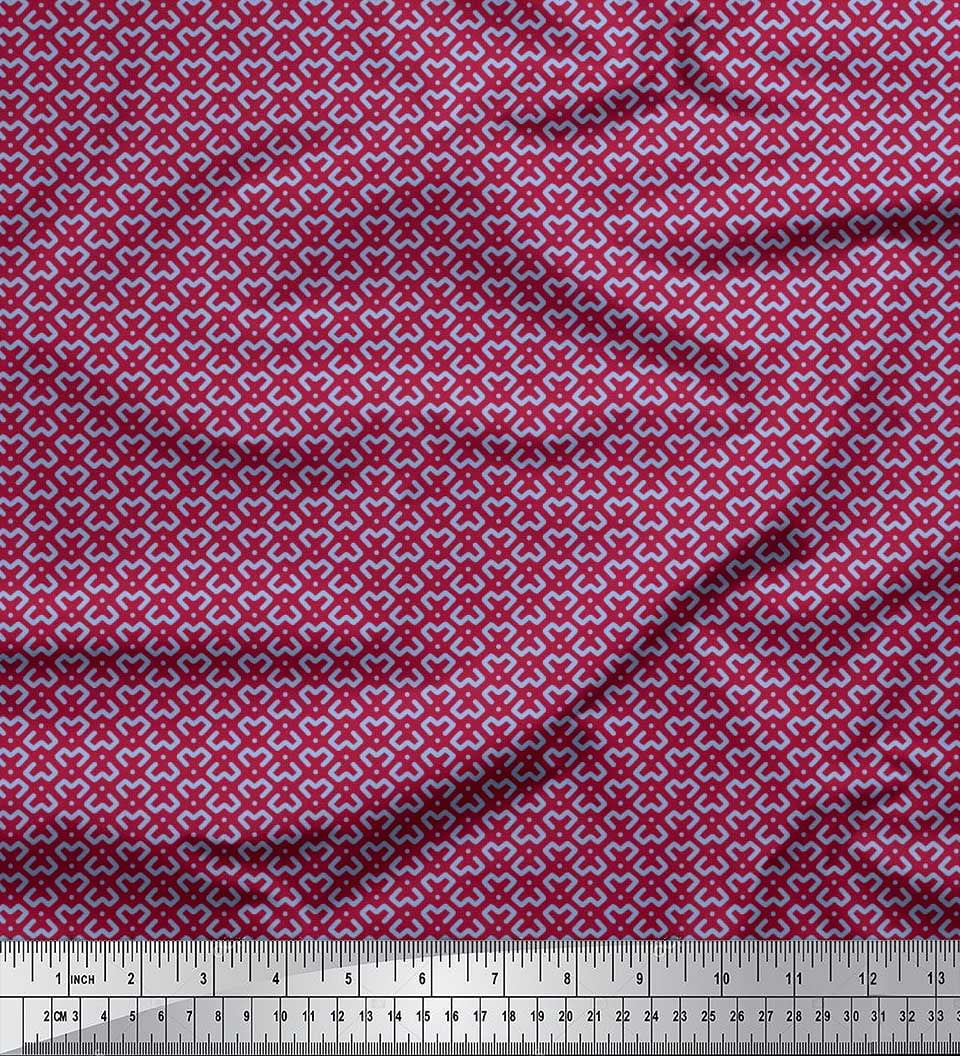 Soimoi Georgette Viscose Fabric Dot & Geometric Small Print Fabric by The Yard 42 Inch Wide
