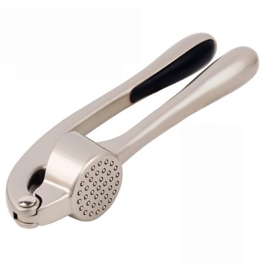 Garlic Press, Zinc Alloy Professional Heavy Silicone Soft-Handled Crush Garlic Garlic Mincer, Easy Squeeze – Kitchen Cooking Equipment