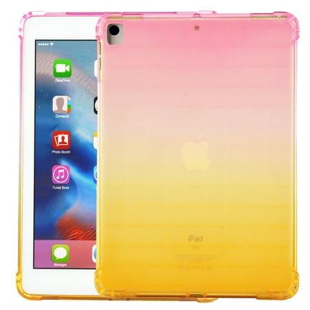 iPad 10.2 Case, iPad 8th 7th Gen Case, Osnuoph Soft TPU Silicone Gradient Shockproof Anti-scratch Protection Drop Proof Back Cover Shell for Apple iPad 8th 7th Generation 2019, Purple/Mint