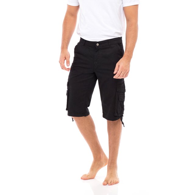 Shorts Cargo pour Hommes à Coupe Classique, devant Plat, en Sergé 100 % Coton