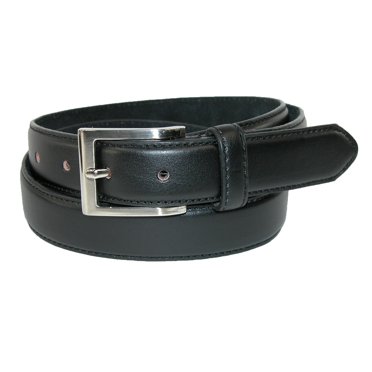 CTM® Ceinture Habillée de Base en Cuir avec Boucle Argentée (Hommes Grands et Forts)
