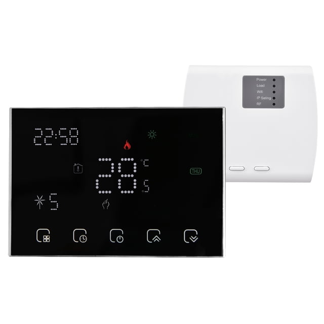 Programmable Smart Digital Thermostat Room Temperature Controller with LED Touchscreen, Compatible with Google Home Alexa for Home Market, Factory, School, Office, Hotel, Gas Boiler Heating