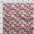 thumbnail image 3 of oneOone Tissu en Coton Soie Rouge Abstrait Matériel de Robe Tissu Imprimé Tissu au Mètre 42 Pouces de Large, 3 of 5