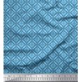 thumbnail image 1 of Soimoi Blue Viscose Chiffon Fabric Triangle Geometric Print Fabric by Yard 42 Inch Wide, 1 of 3