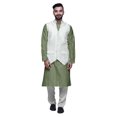 thumbnail image 1 of Atasi Indian Kurta Pyjama Jacket Set For Men Mandarin Collar Casual Clothing, 1 of 5