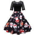 thumbnail image 1 of Jsaierl Robes de Noël pour Femmes 2024 Élégantes Décontractées à Manches Courtes Robe en Dentelle Robe de Fête des Fêtes Cocktail Robe à Volants, 1 of 5