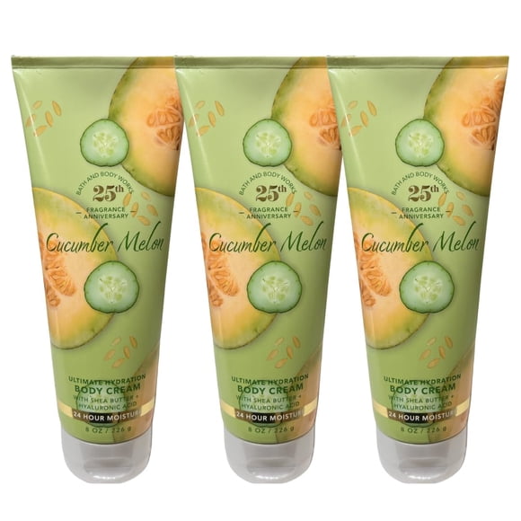 Bath & Body Works Crème pour le Corps Concombre Melon Lot de 3 - Neuf